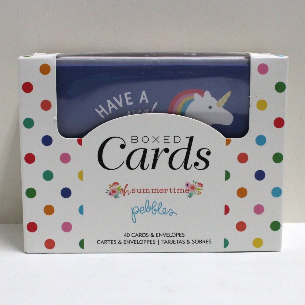 Boxed Cards - Pebbles Oh Summertime - 40 Cards & Envelopes - Multiple Designs